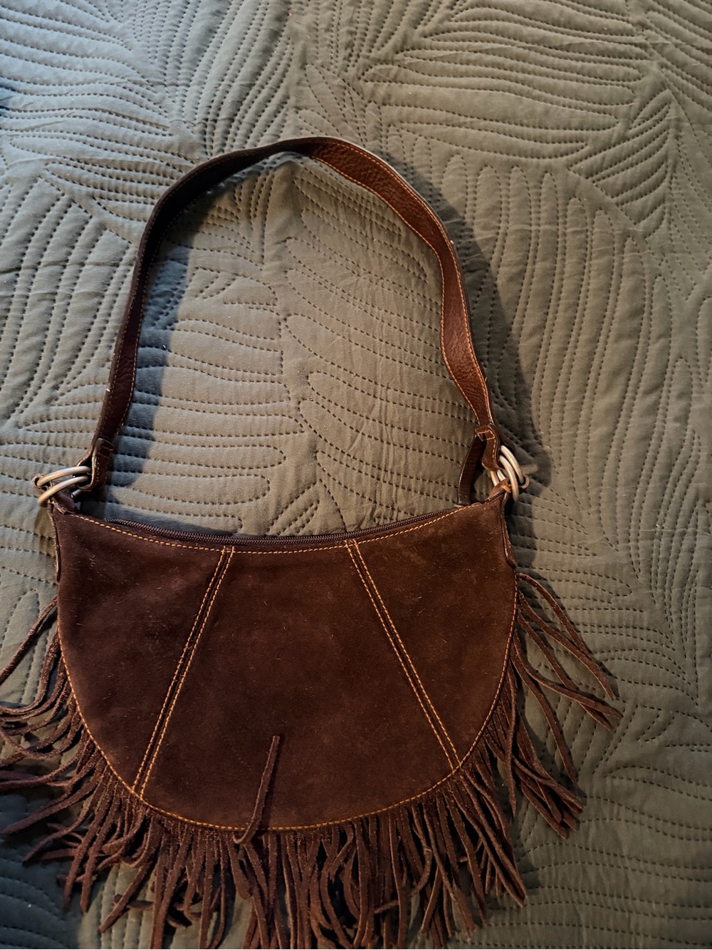Polo by Ralph Lauren Dark Brown Suede Fringe Shoulder Bag